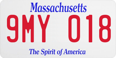 MA license plate 9MY018