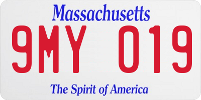 MA license plate 9MY019