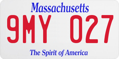 MA license plate 9MY027