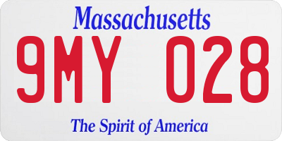 MA license plate 9MY028