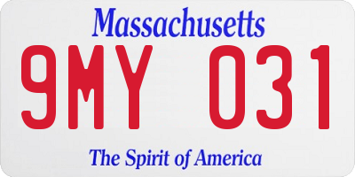MA license plate 9MY031