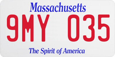 MA license plate 9MY035