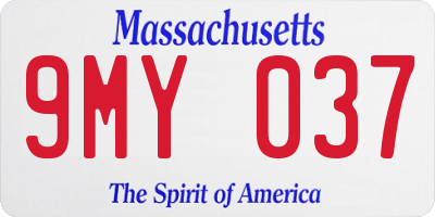 MA license plate 9MY037