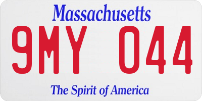 MA license plate 9MY044