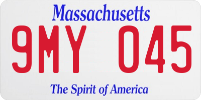 MA license plate 9MY045