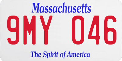 MA license plate 9MY046
