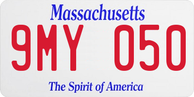 MA license plate 9MY050