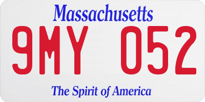 MA license plate 9MY052