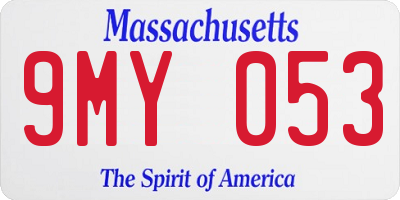 MA license plate 9MY053