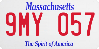 MA license plate 9MY057
