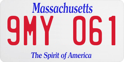 MA license plate 9MY061