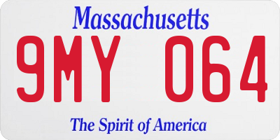 MA license plate 9MY064