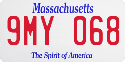 MA license plate 9MY068
