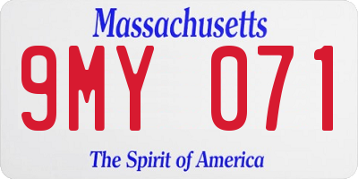 MA license plate 9MY071