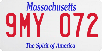 MA license plate 9MY072