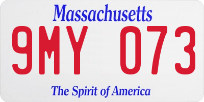 MA license plate 9MY073