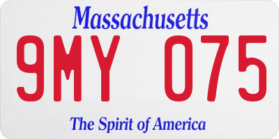 MA license plate 9MY075