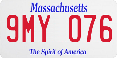 MA license plate 9MY076