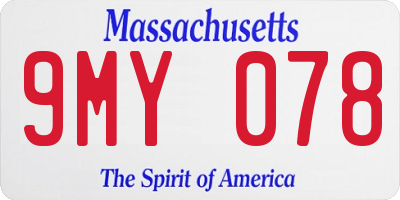 MA license plate 9MY078