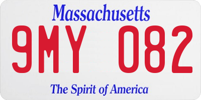 MA license plate 9MY082