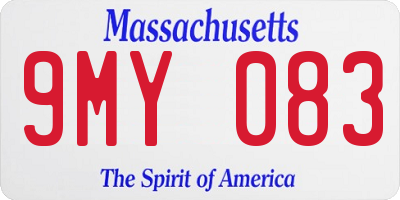 MA license plate 9MY083