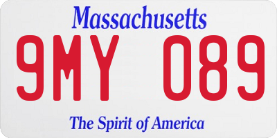 MA license plate 9MY089