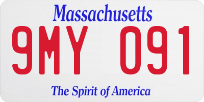 MA license plate 9MY091