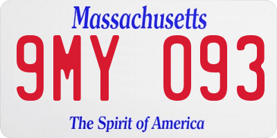 MA license plate 9MY093