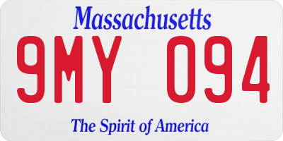 MA license plate 9MY094