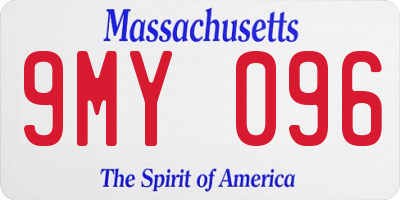 MA license plate 9MY096