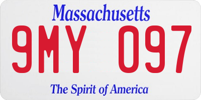 MA license plate 9MY097