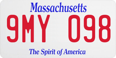 MA license plate 9MY098