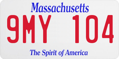 MA license plate 9MY104