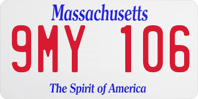 MA license plate 9MY106
