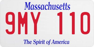 MA license plate 9MY110