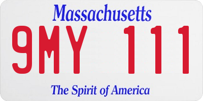 MA license plate 9MY111