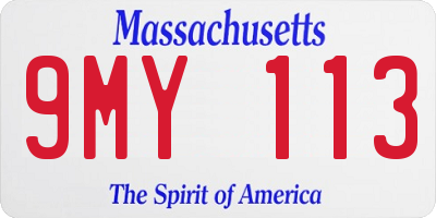 MA license plate 9MY113