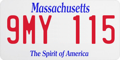 MA license plate 9MY115