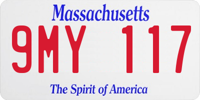 MA license plate 9MY117