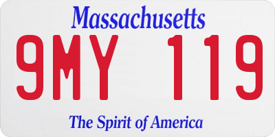 MA license plate 9MY119