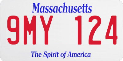 MA license plate 9MY124