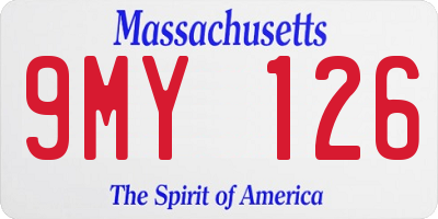 MA license plate 9MY126