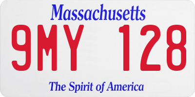 MA license plate 9MY128