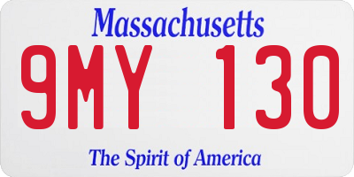 MA license plate 9MY130