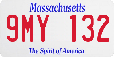 MA license plate 9MY132