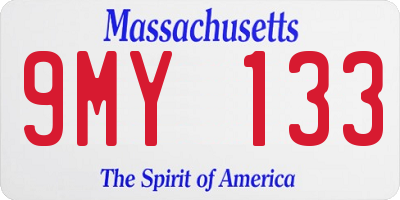 MA license plate 9MY133