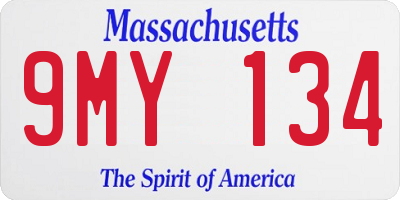 MA license plate 9MY134