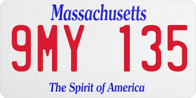MA license plate 9MY135