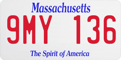 MA license plate 9MY136