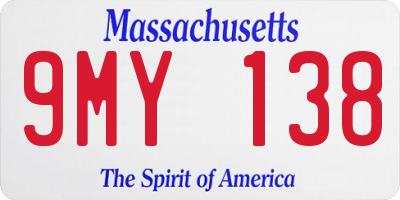 MA license plate 9MY138